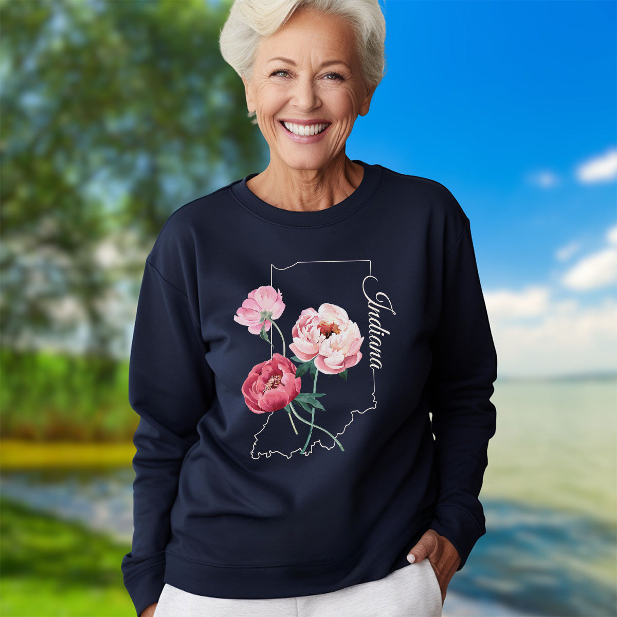 Indiana State Flower Sweatshirt - Peony