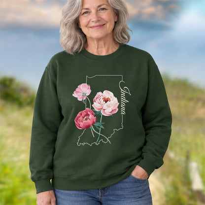 Indiana State Flower Sweatshirt - Peony