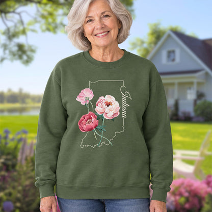 Indiana State Flower Sweatshirt - Peony