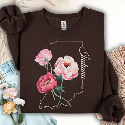 Indiana State Flower Sweatshirt - Peony