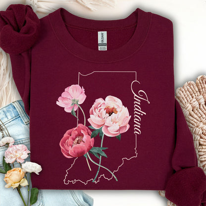 Indiana State Flower Sweatshirt - Peony