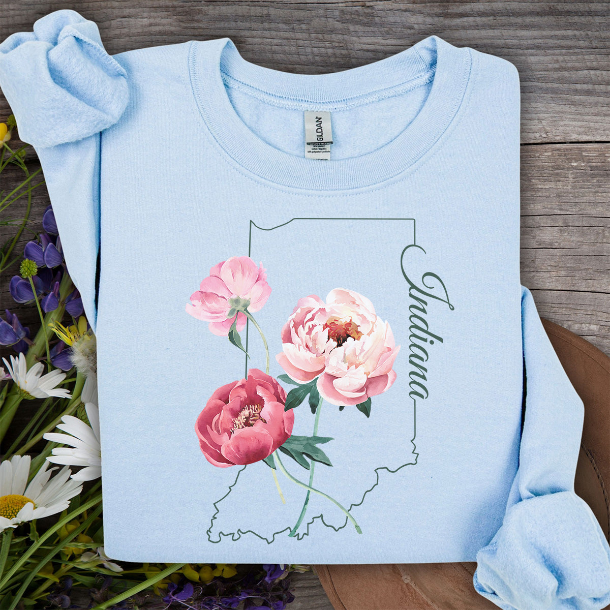 Indiana State Flower Sweatshirt - Peony