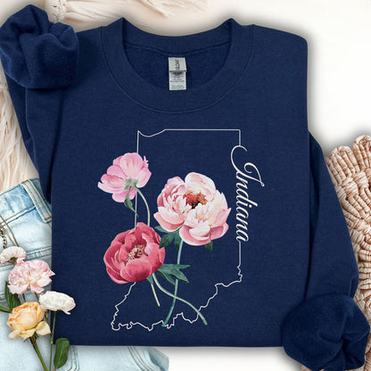 Indiana State Flower Sweatshirt - Peony
