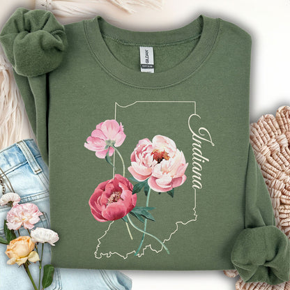 Indiana State Flower Sweatshirt - Peony