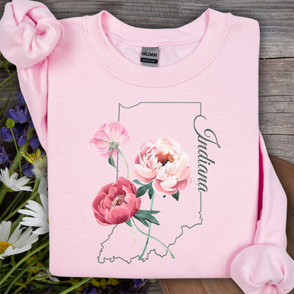 Indiana State Flower Sweatshirt - Peony