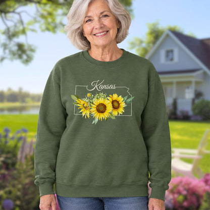 Kansas State Flower Sweatshirt - Wild Native Sunflower