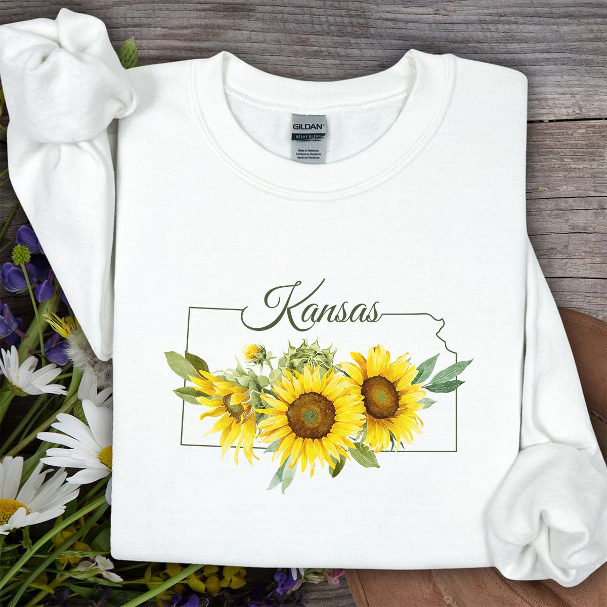 Kansas State Flower Sweatshirt - Wild Native Sunflower