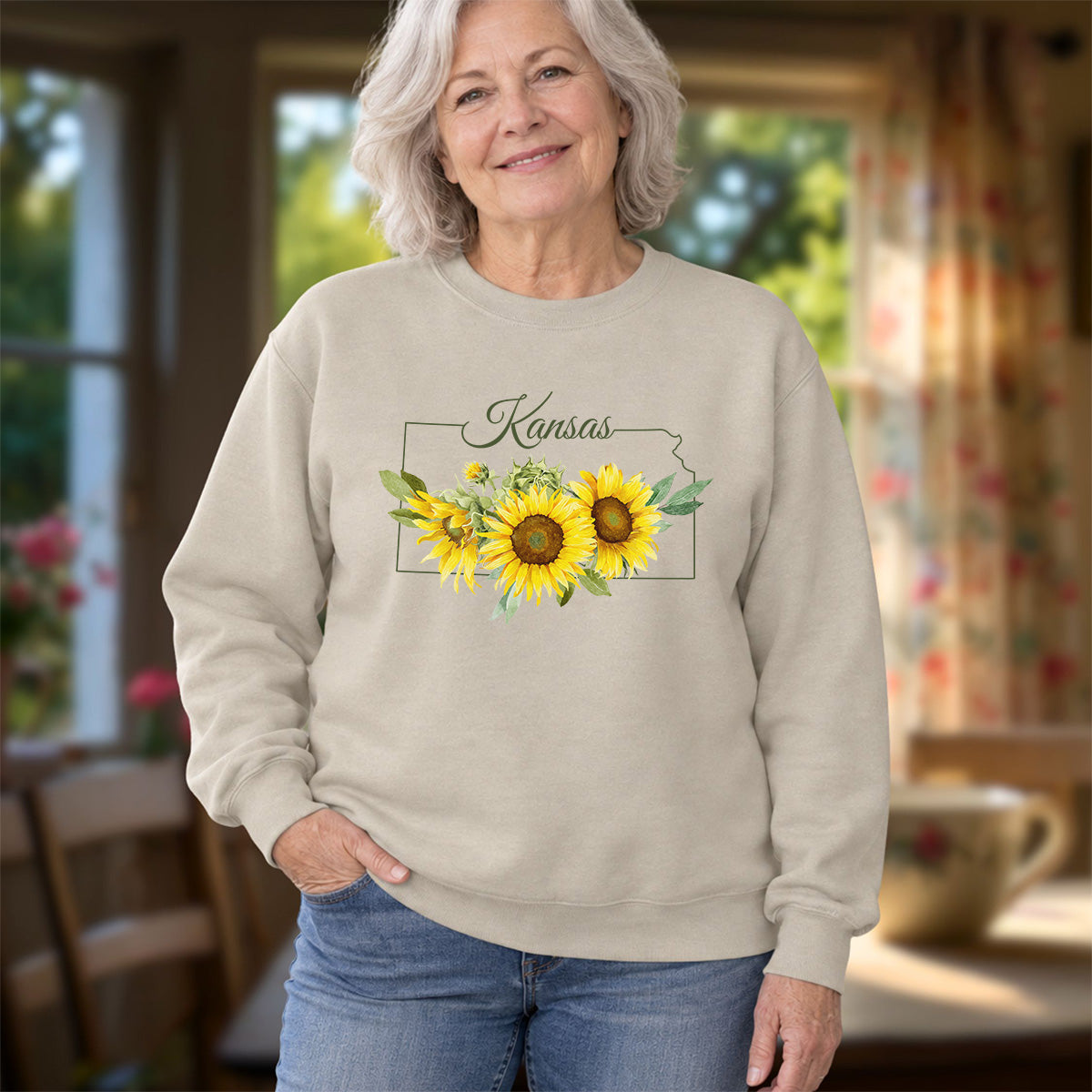Kansas State Flower Sweatshirt - Wild Native Sunflower