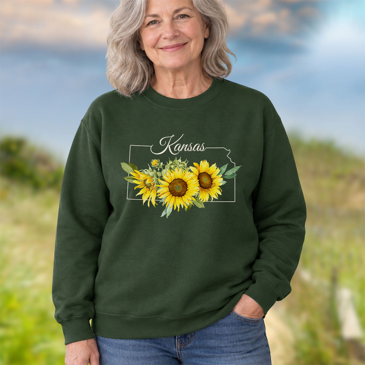 Kansas State Flower Sweatshirt - Wild Native Sunflower