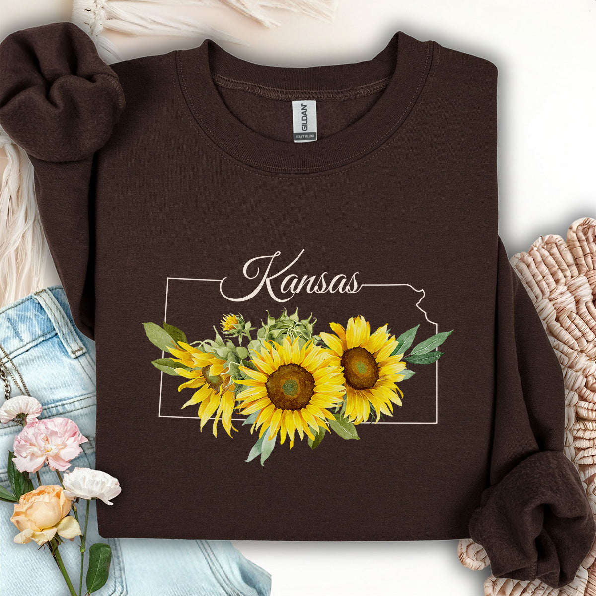 Kansas State Flower Sweatshirt - Wild Native Sunflower