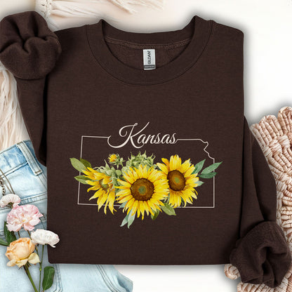 Kansas State Flower Sweatshirt - Wild Native Sunflower