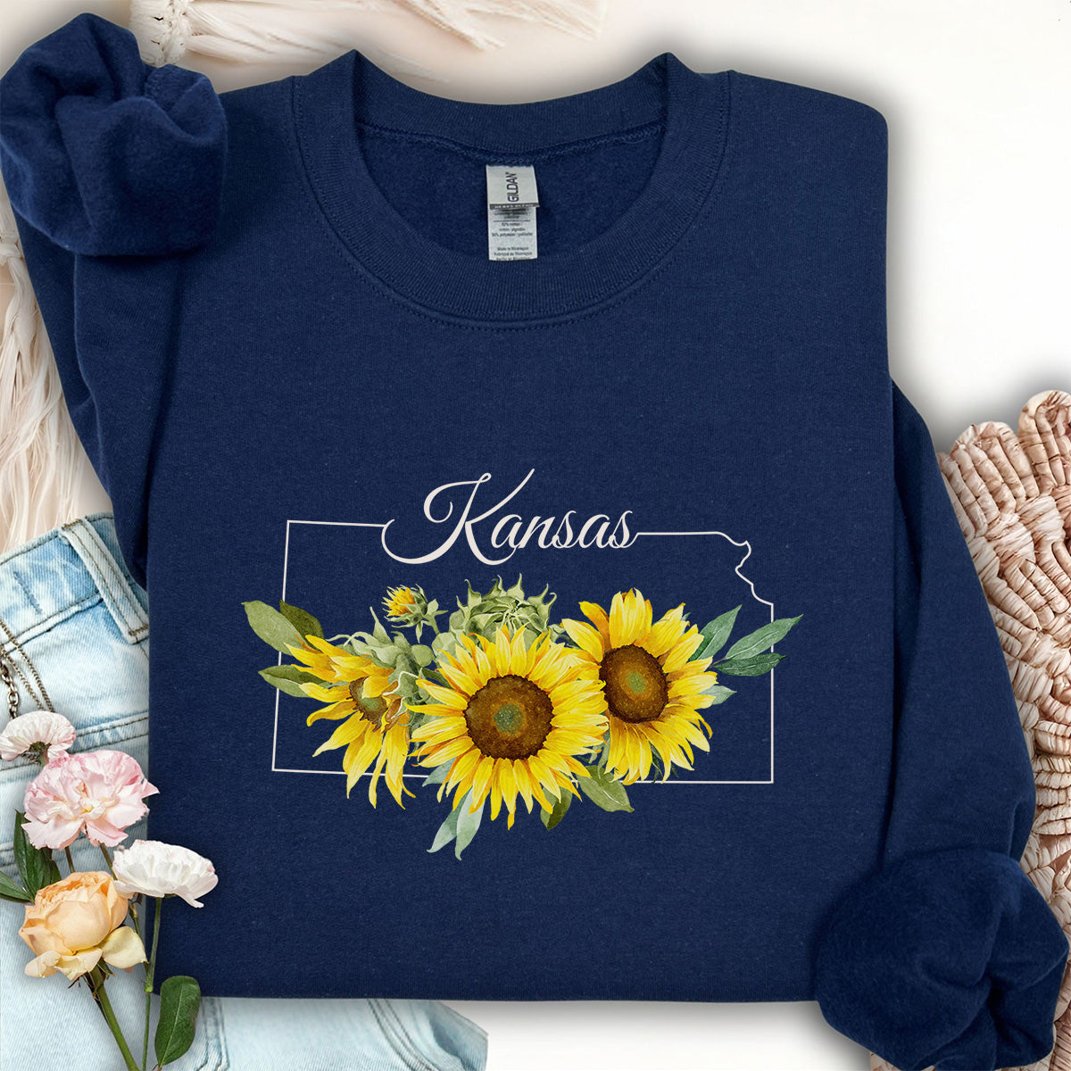 Kansas State Flower Sweatshirt - Wild Native Sunflower