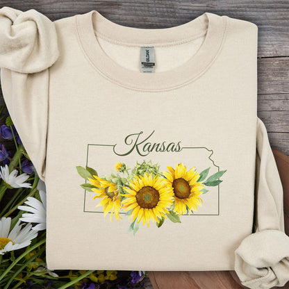 Kansas State Flower Sweatshirt - Wild Native Sunflower