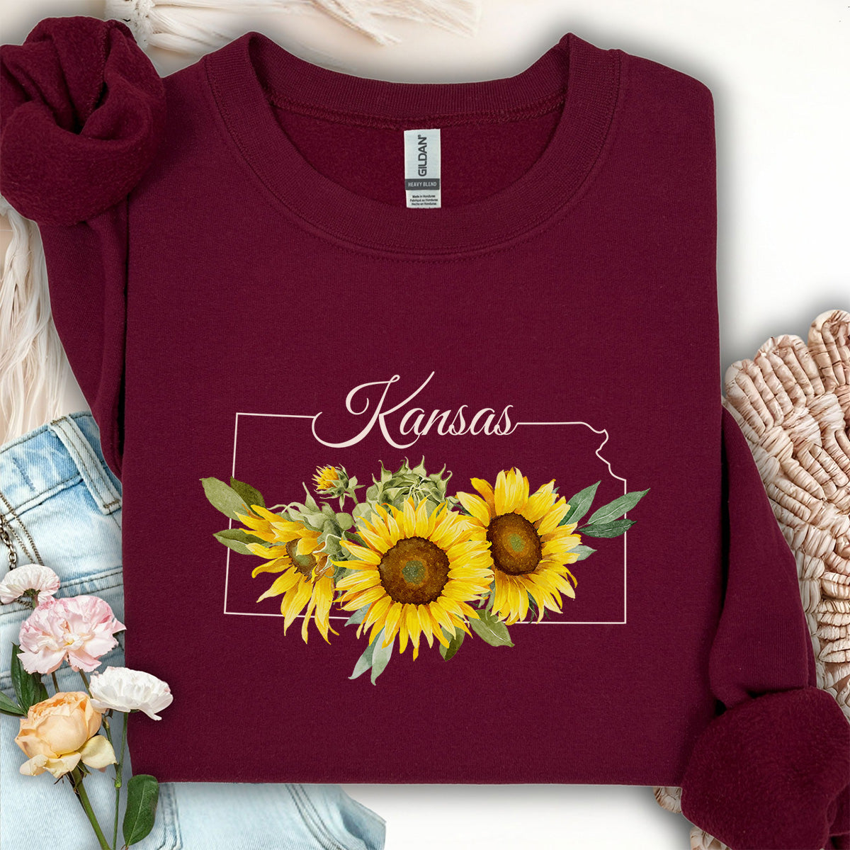 Kansas State Flower Sweatshirt - Wild Native Sunflower