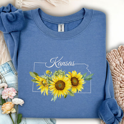 Kansas State Flower Sweatshirt - Wild Native Sunflower