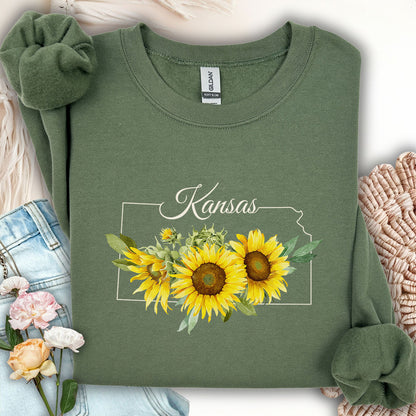 Kansas State Flower Sweatshirt - Wild Native Sunflower