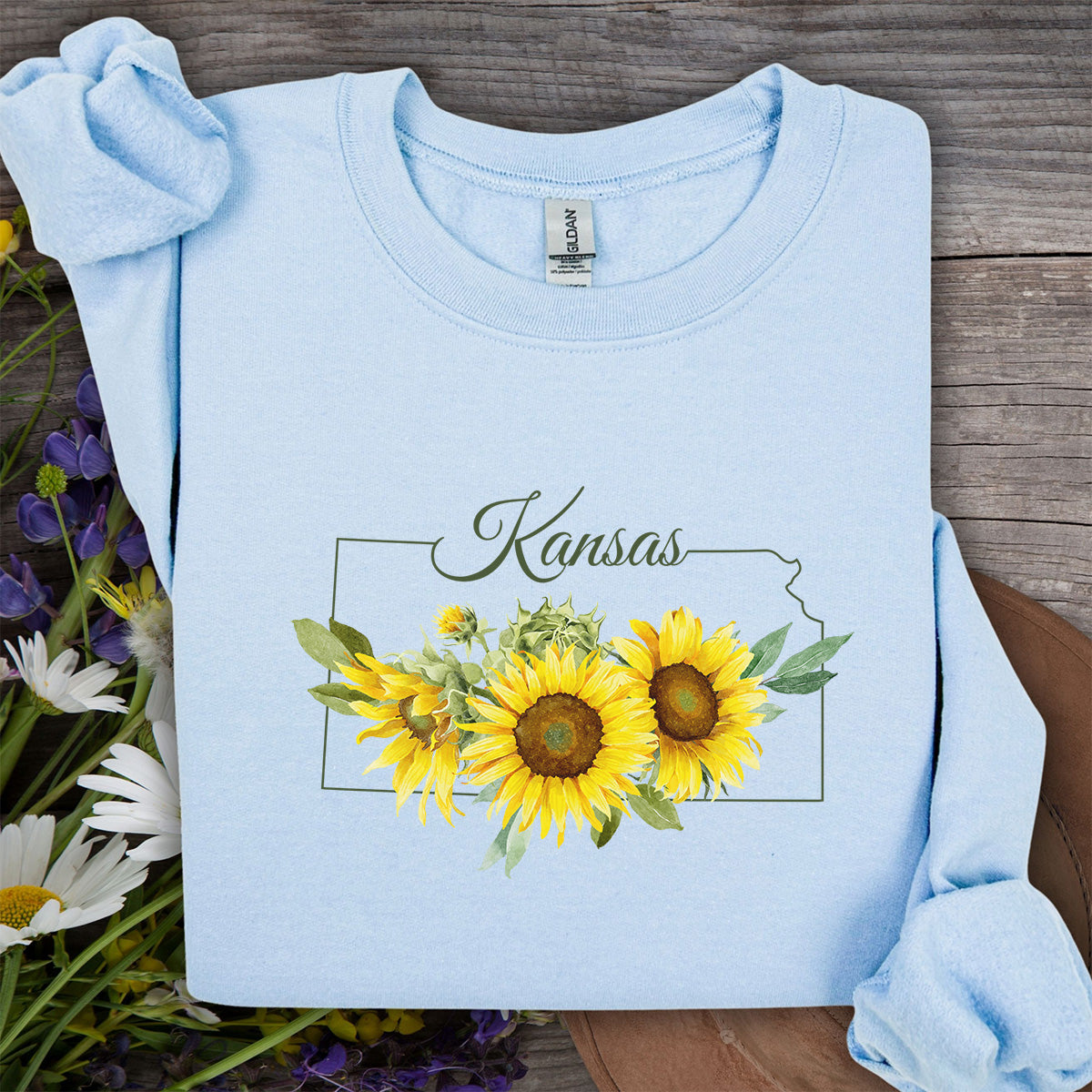 Kansas State Flower Sweatshirt - Wild Native Sunflower
