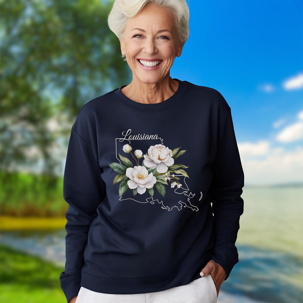 Louisiana State Flower Sweatshirt - Magnolia