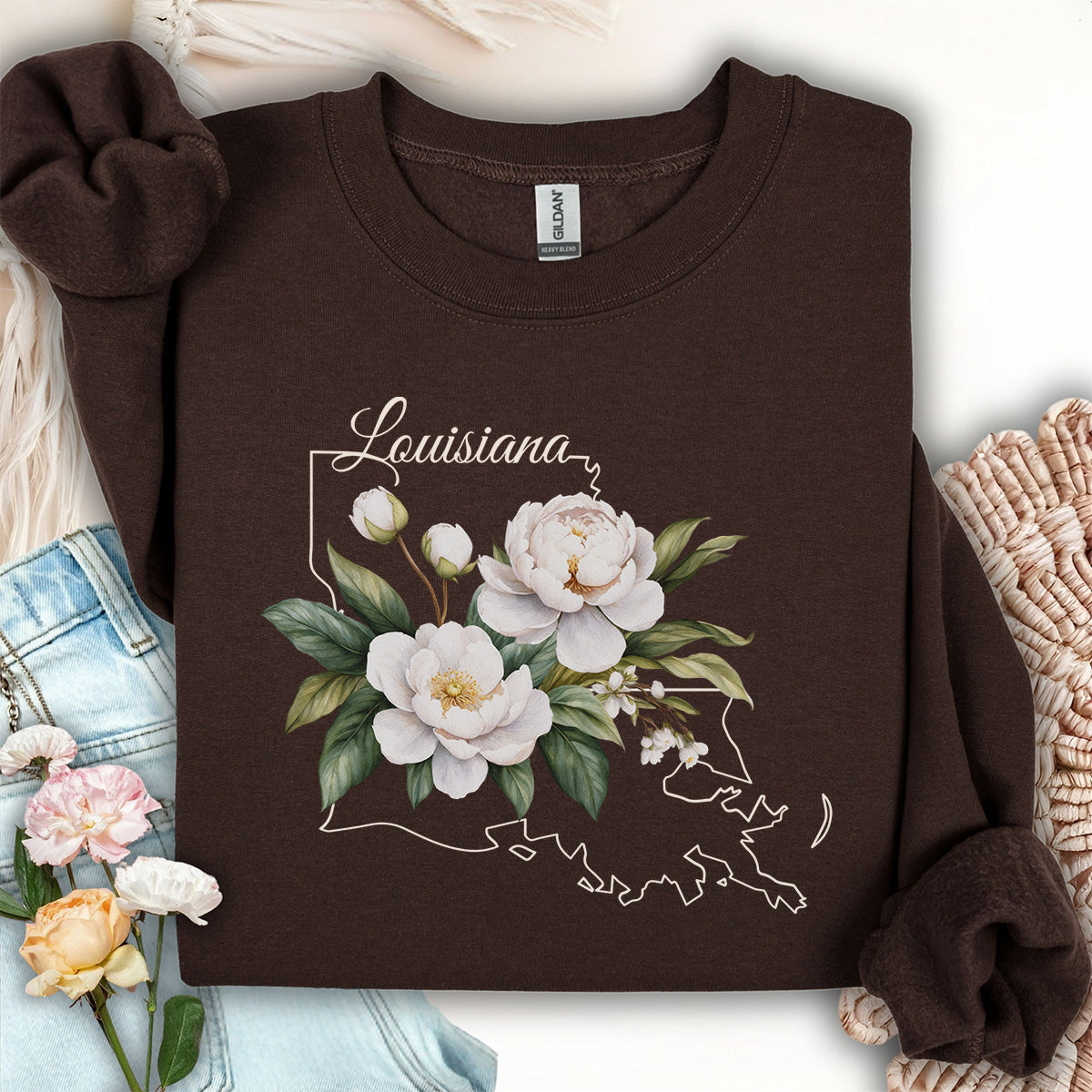 Louisiana State Flower Sweatshirt - Magnolia
