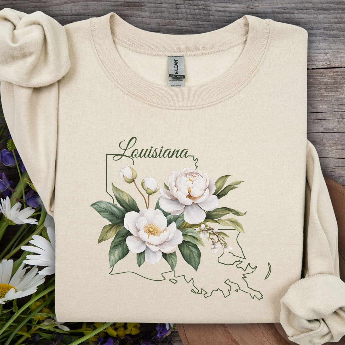 Louisiana State Flower Sweatshirt - Magnolia