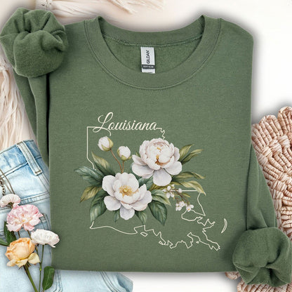 Louisiana State Flower Sweatshirt - Magnolia