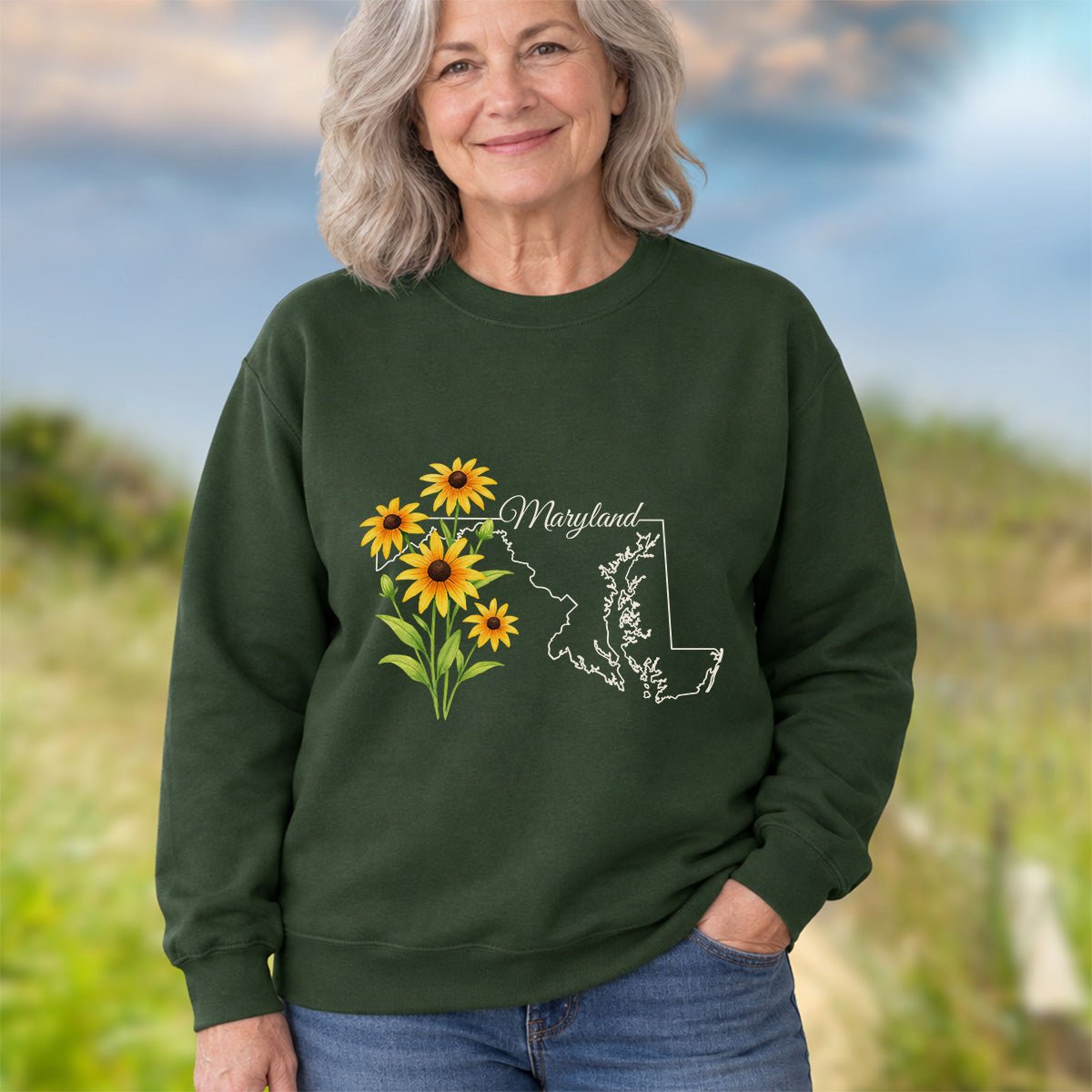 Maryland State Flower Sweatshirt - Black Eyed Susan