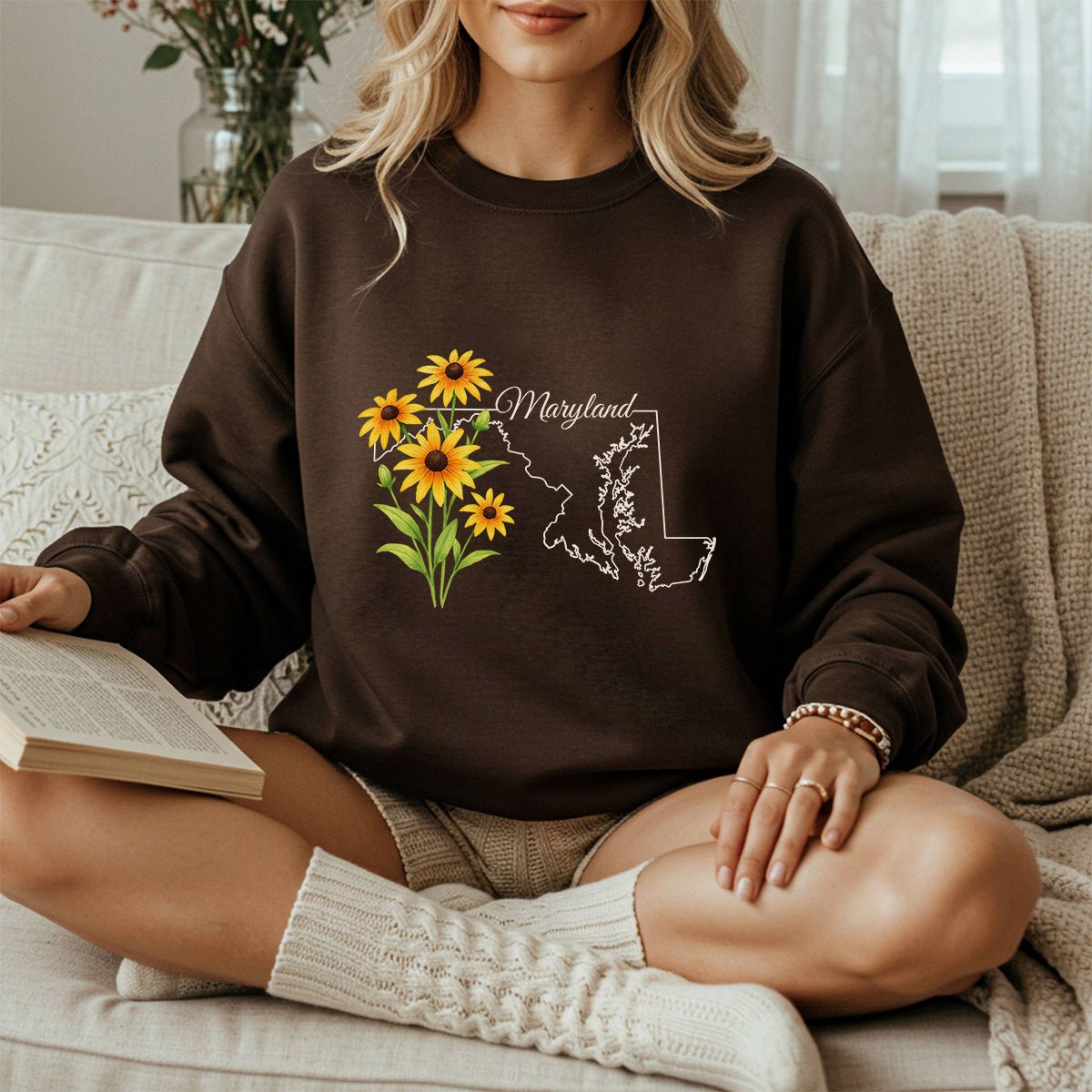 Maryland State Flower Sweatshirt - Black Eyed Susan