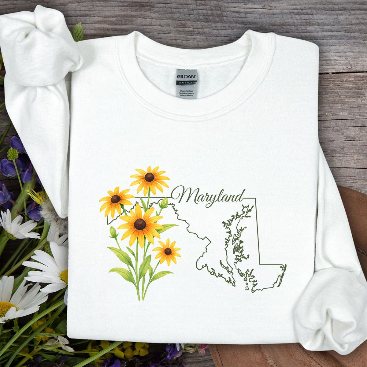 Maryland State Flower Sweatshirt - Black Eyed Susan