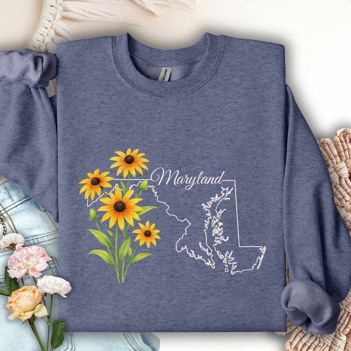 Maryland State Flower Sweatshirt - Black Eyed Susan