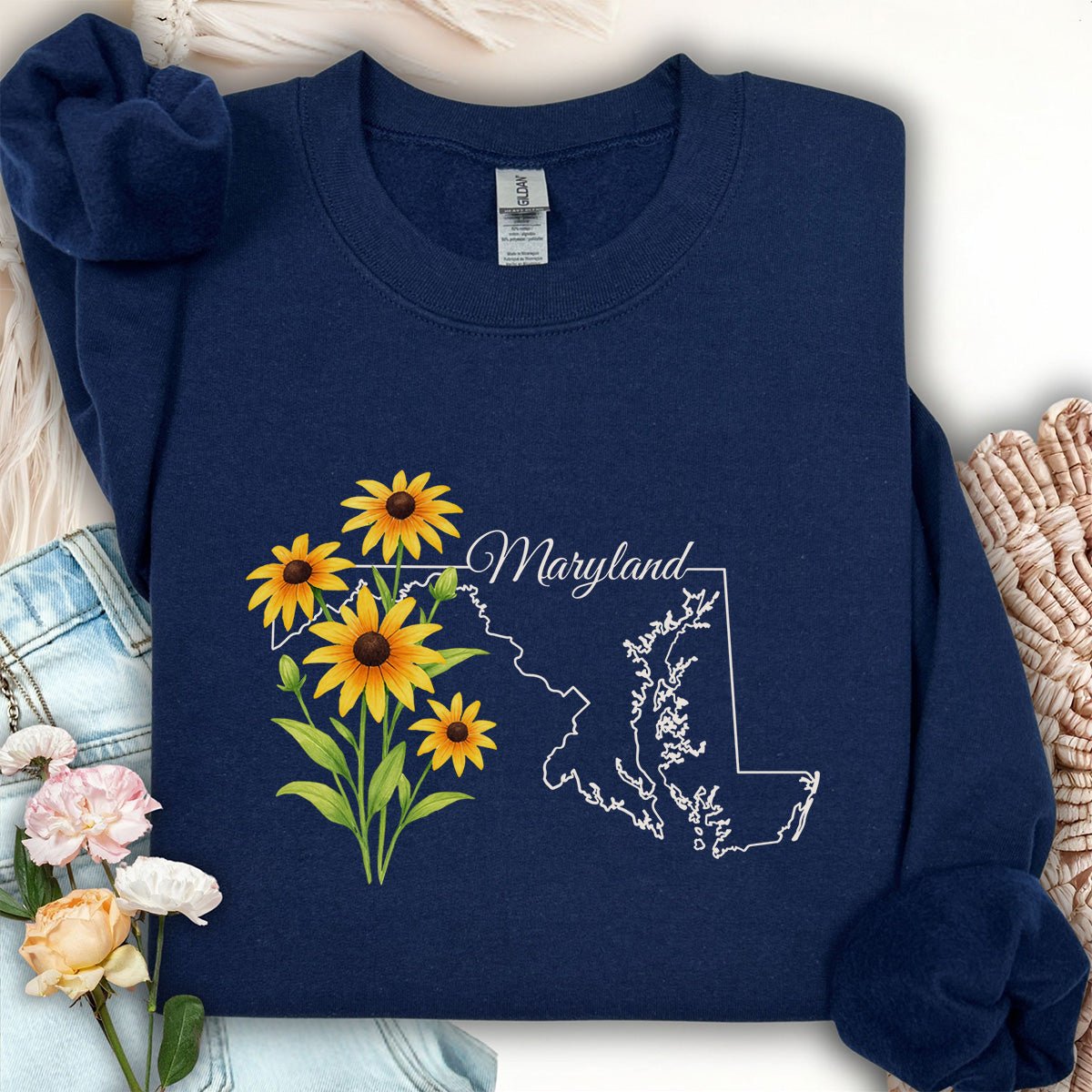 Maryland State Flower Sweatshirt - Black Eyed Susan