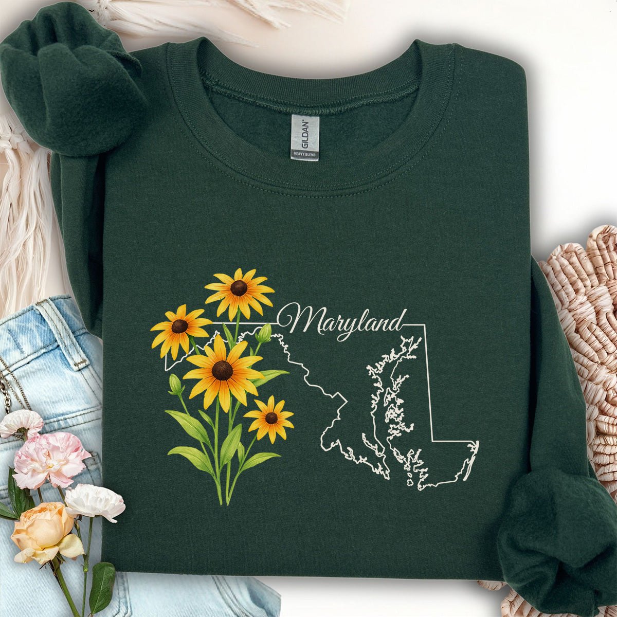 Maryland State Flower Sweatshirt - Black Eyed Susan