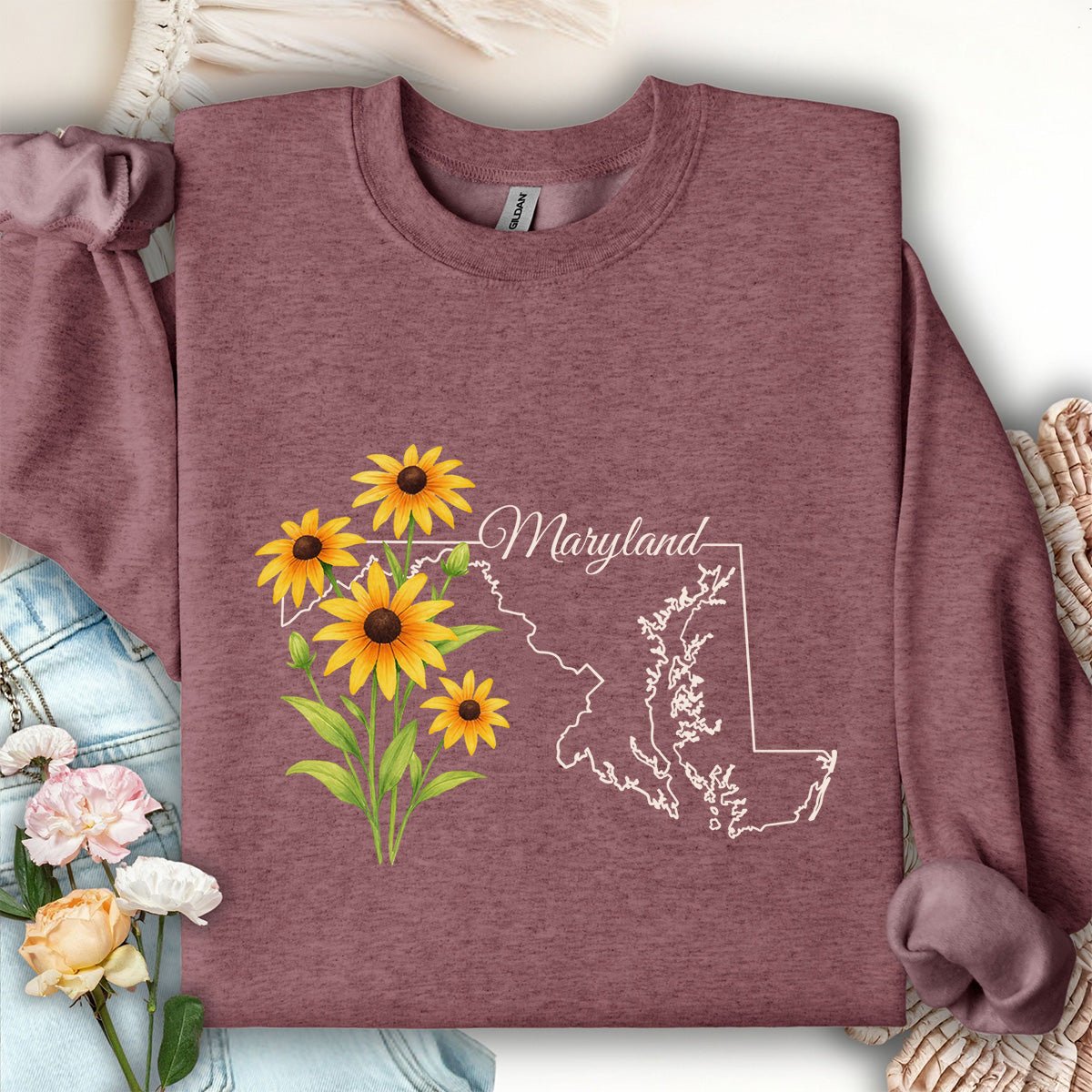 Maryland State Flower Sweatshirt - Black Eyed Susan