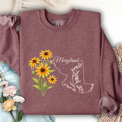 Maryland State Flower Sweatshirt - Black Eyed Susan