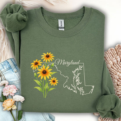 Maryland State Flower Sweatshirt - Black Eyed Susan