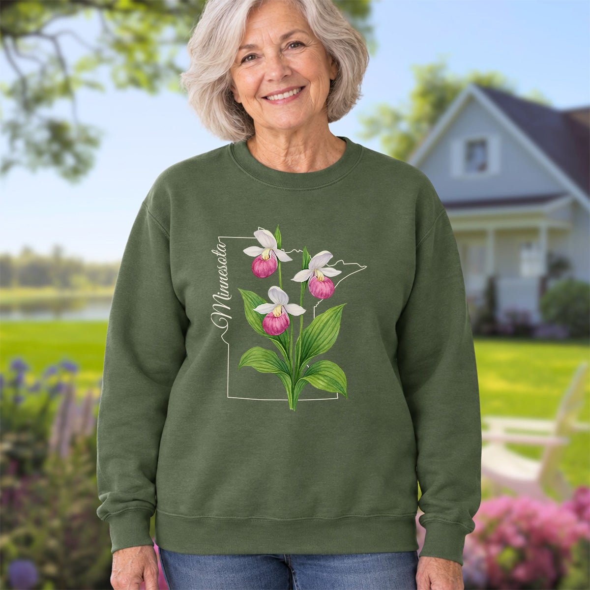 Minnesota State Flower Sweatshirt - Lady's Slipper