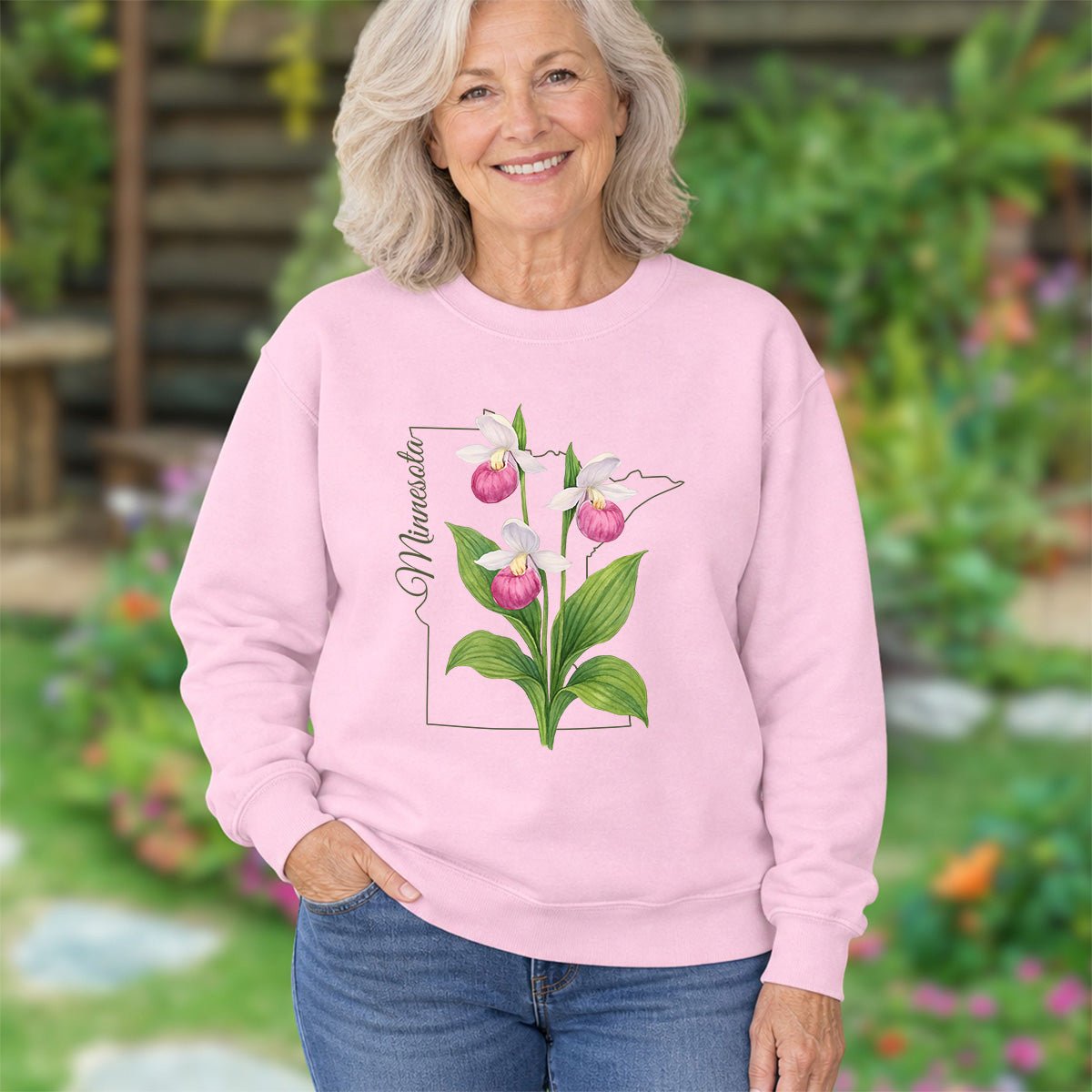 Minnesota State Flower Sweatshirt - Lady's Slipper