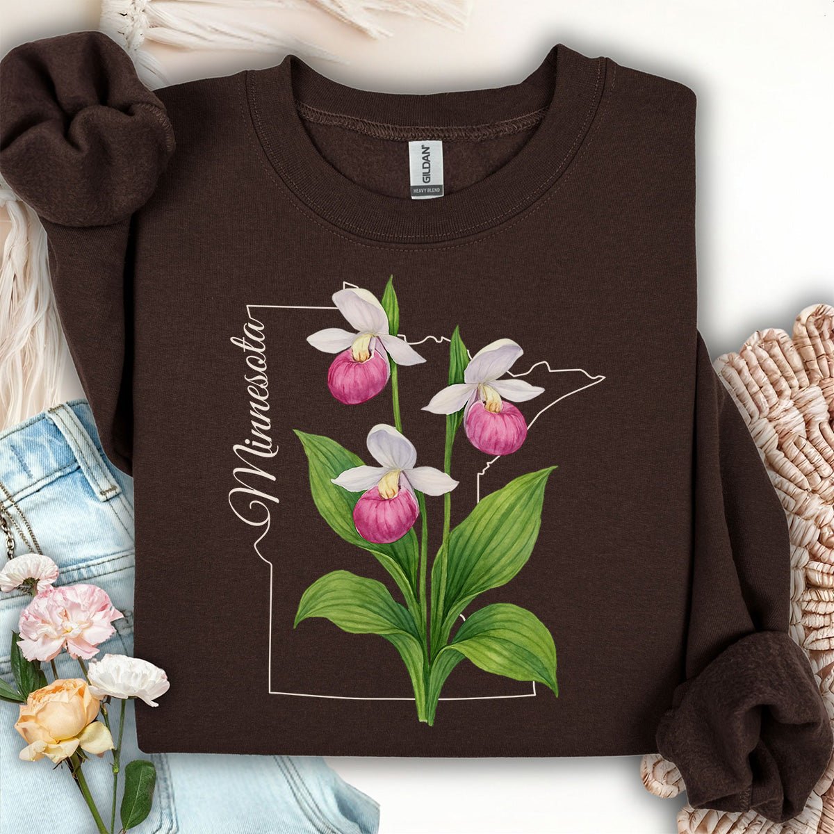 Minnesota State Flower Sweatshirt - Lady's Slipper
