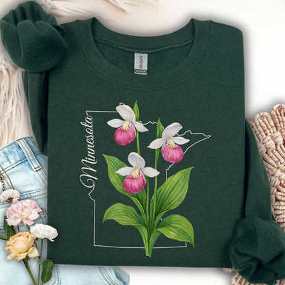 Minnesota State Flower Sweatshirt - Lady's Slipper