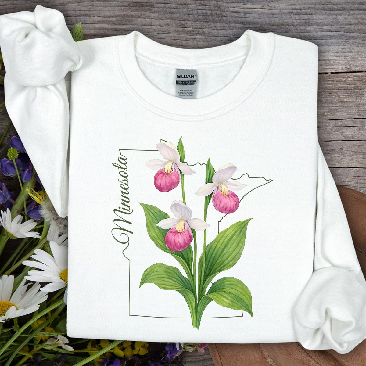 Minnesota State Flower Sweatshirt - Lady's Slipper