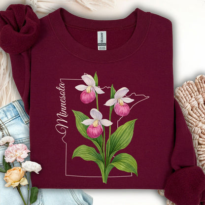 Minnesota State Flower Sweatshirt - Lady's Slipper