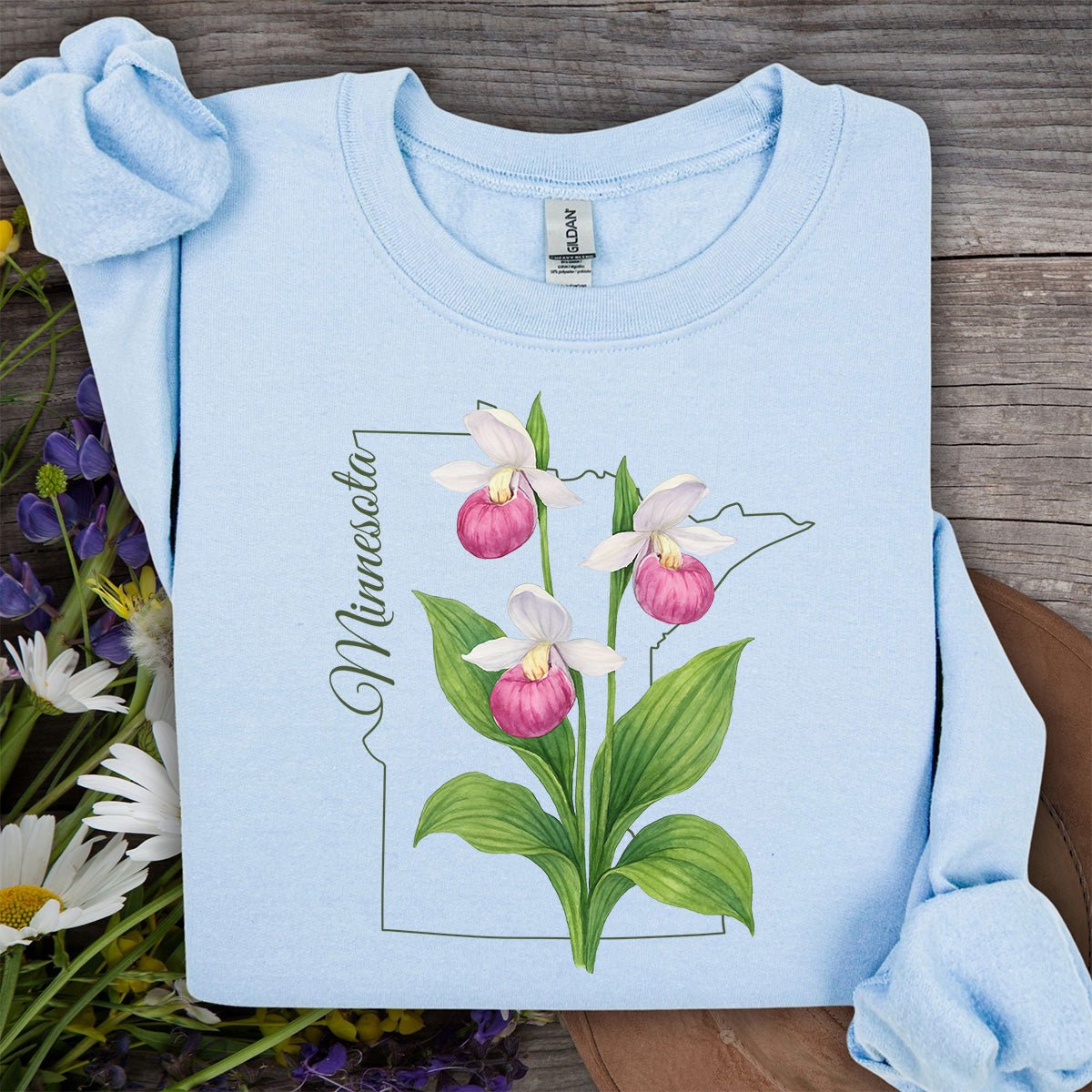 Minnesota State Flower Sweatshirt - Lady's Slipper