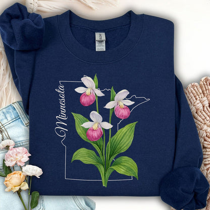 Minnesota State Flower Sweatshirt - Lady's Slipper