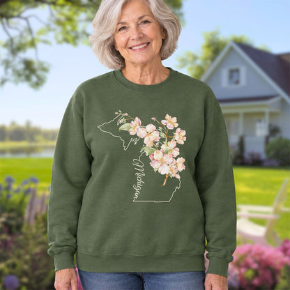Michigan State Flower Sweatshirt - Apple Blossom
