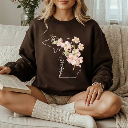 Michigan State Flower Sweatshirt - Apple Blossom