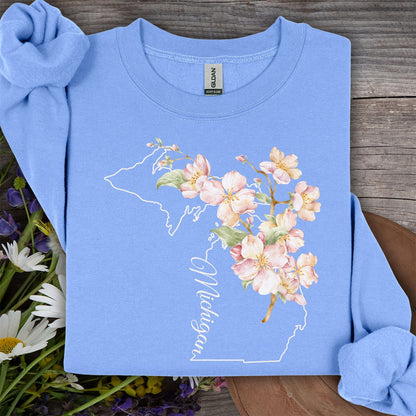 Michigan State Flower Sweatshirt - Apple Blossom