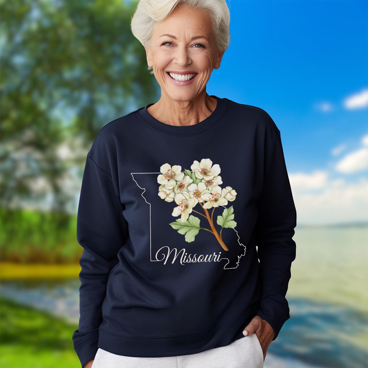 Missouri State Flower Sweatshirt - Hawthorn