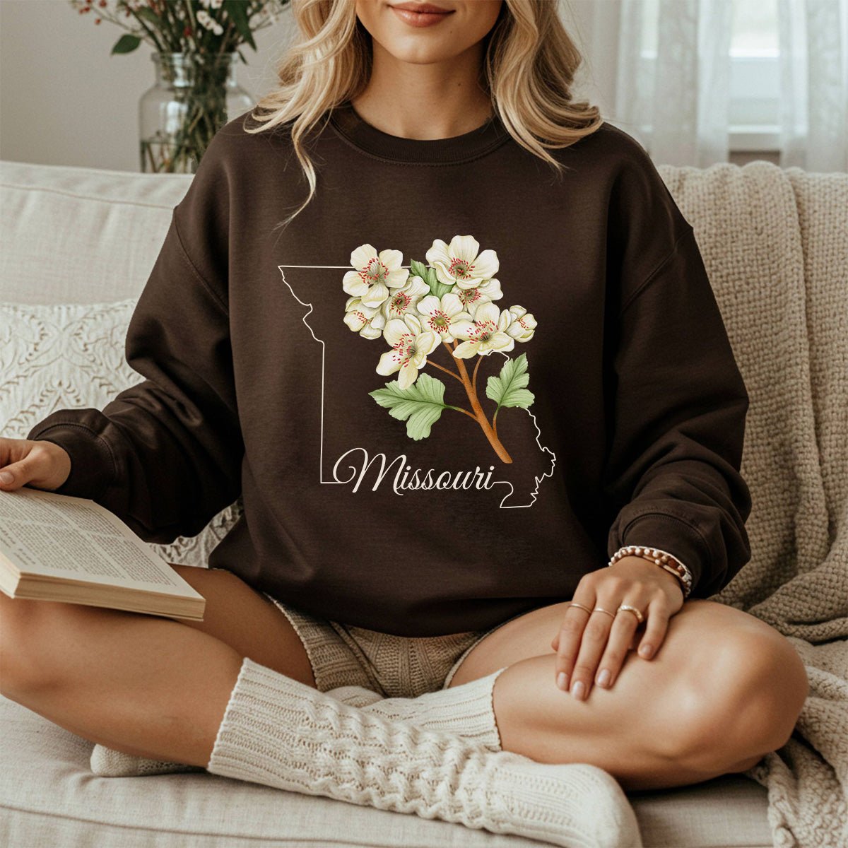 Missouri State Flower Sweatshirt - Hawthorn