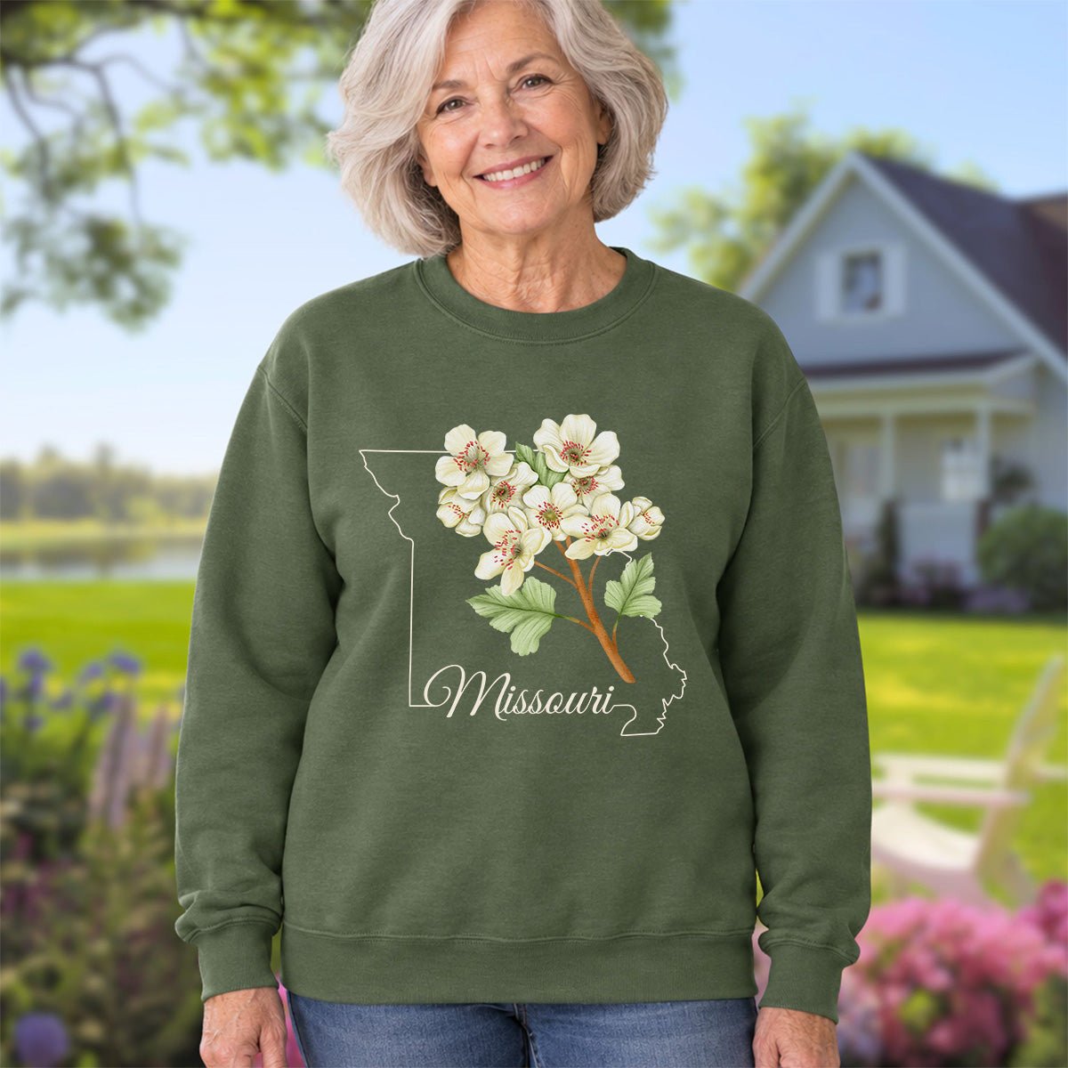 Missouri State Flower Sweatshirt - Hawthorn
