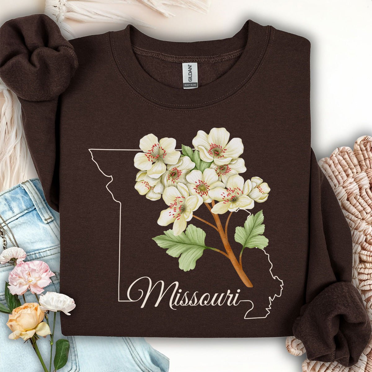 Missouri State Flower Sweatshirt - Hawthorn