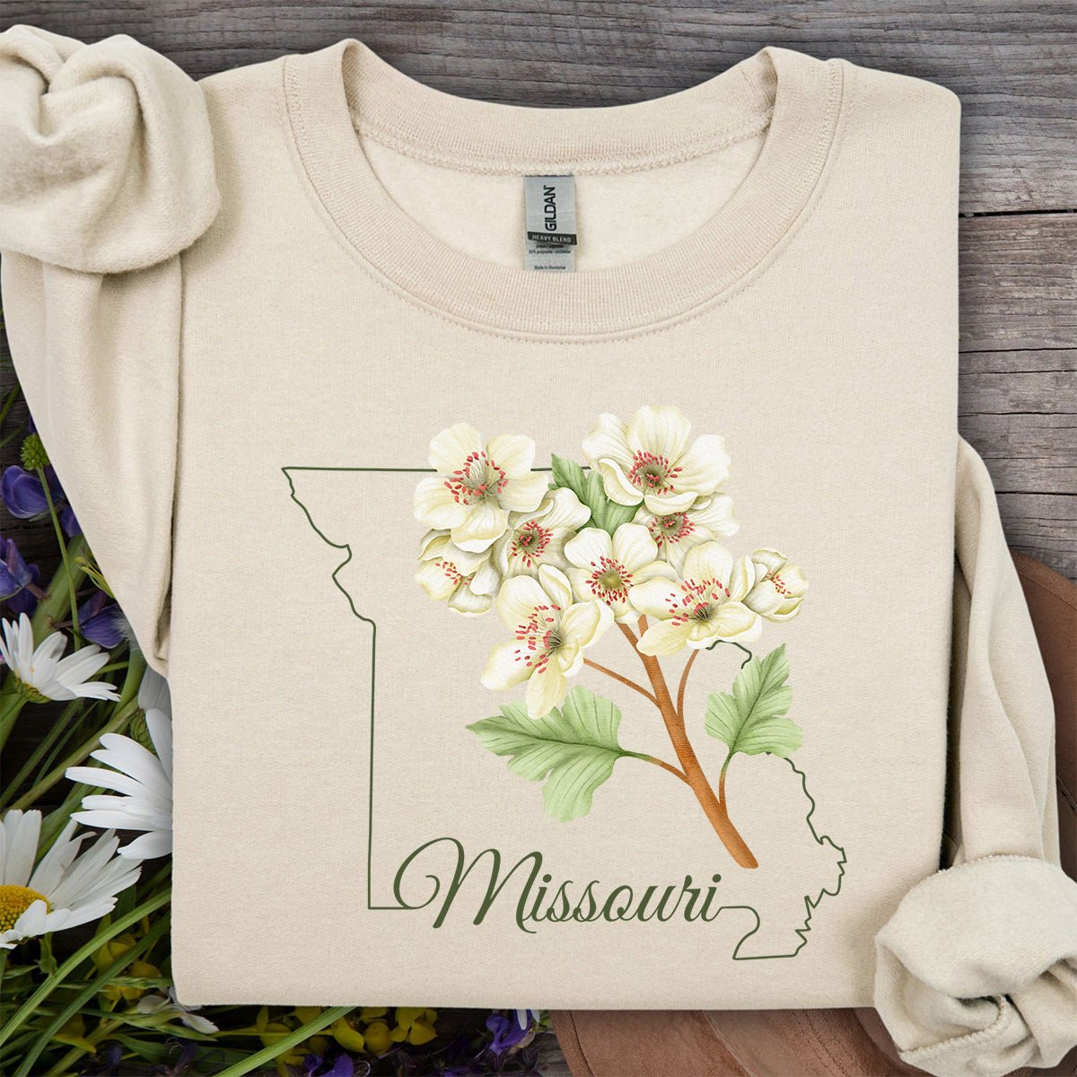 Missouri State Flower Sweatshirt - Hawthorn